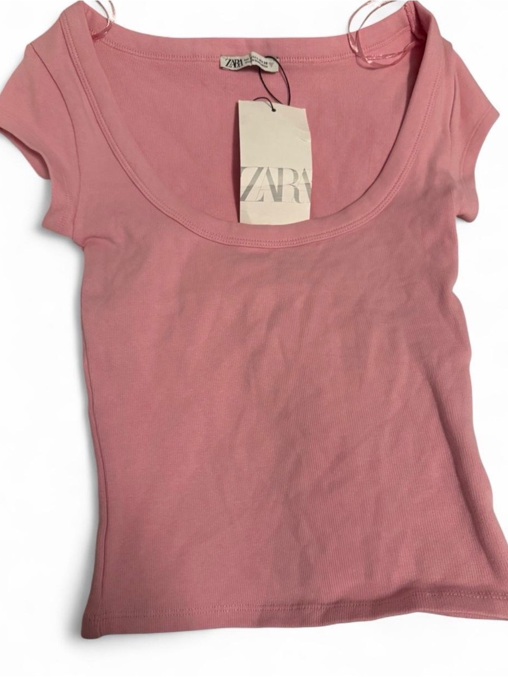 ZARA Pink Scoop Neck Top